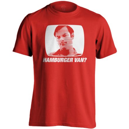 "Hamburger van?" filmes férfi póló (piros)