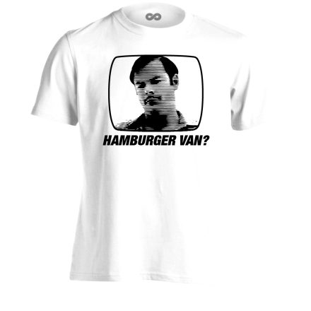 "Hamburger van?" filmes férfi póló (fehér)