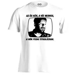 "A víz nedves" filmes férfi póló (fehér)