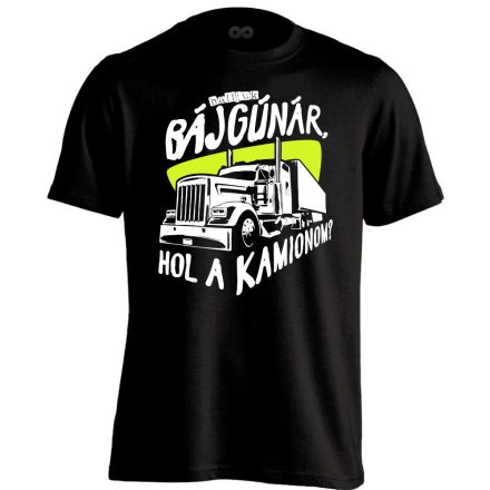 "Hol a kamionom?" filmes férfi póló (fekete)