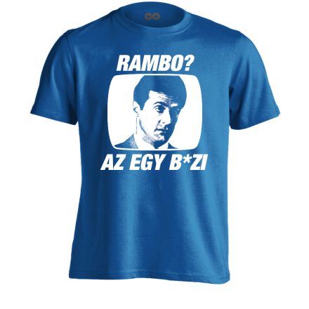 "Rambo?" filmes férfi póló (kék)