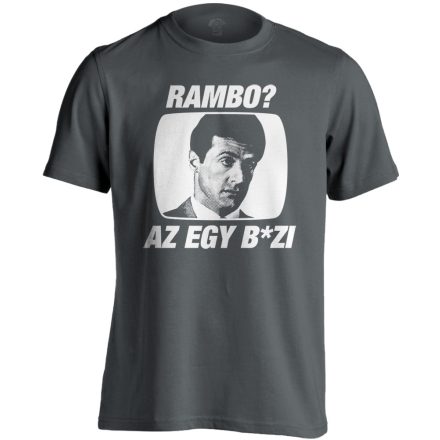 "Rambo?" filmes férfi póló (szénszürke)