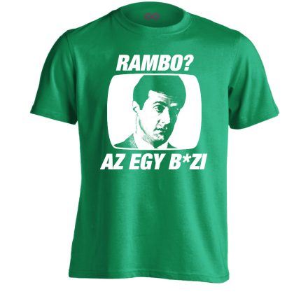 "Rambo?" filmes férfi póló (zöld)