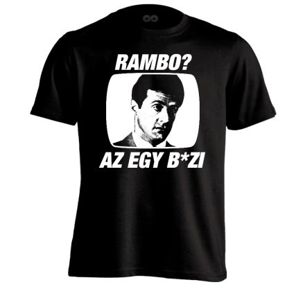 "Rambo?" filmes férfi póló (fekete)