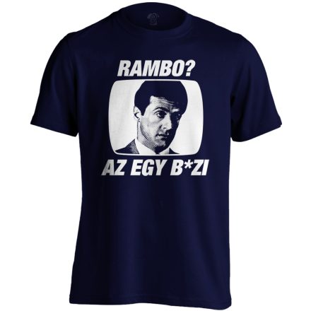 "Rambo?" filmes férfi póló (tengerészkék)
