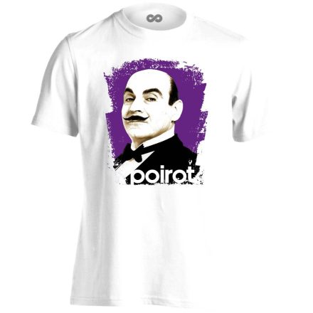 PoirotPortré filmes férfi póló (fehér)