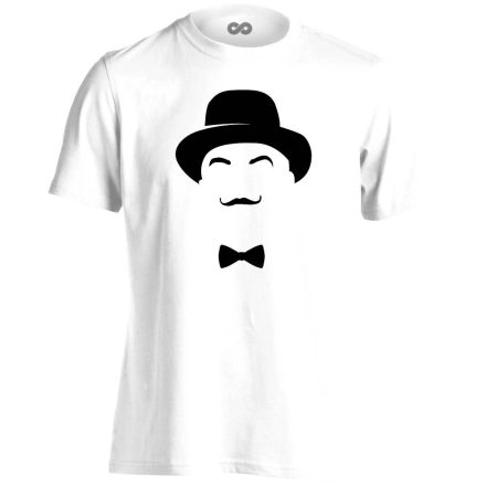PoirotSziluett filmes férfi póló (fehér)