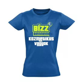 Bízz bennem, kozmetikus vagyok női póló (kék)