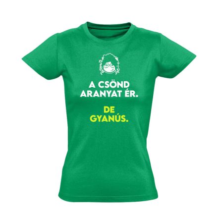 GyanúsCsend anyás női póló (zöld)