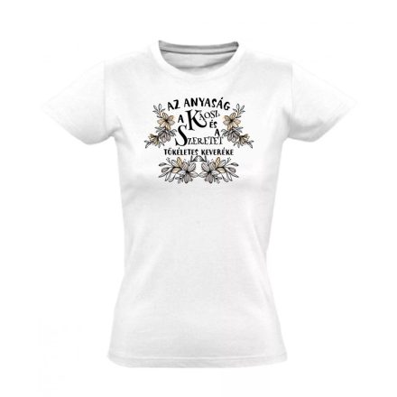 Káosz és szeretet anyás női póló (fehér)