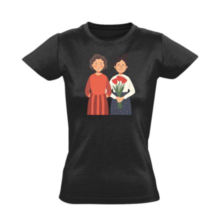 Generációk anyás női póló (fekete)