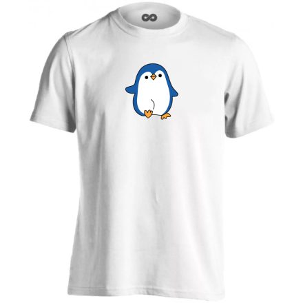 Totyogós pingvin férfi póló (fehér)