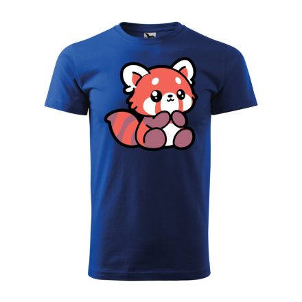 Vörös a panda cuki férfi póló (kék)