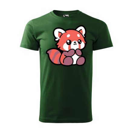 Vörös a panda cuki férfi póló (zöld)
