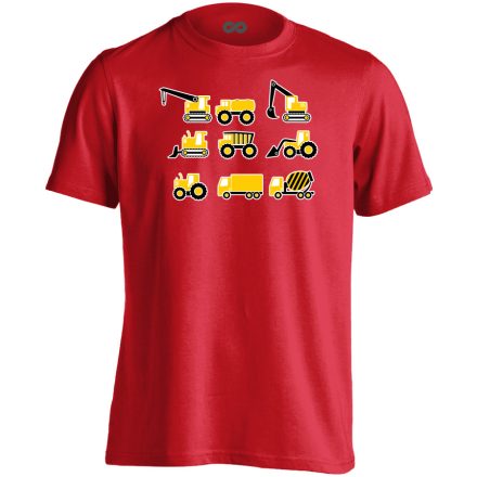 Munkagépek gyerek póló (piros)