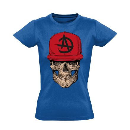 Koponyás "anarchy" női póló (kék)
