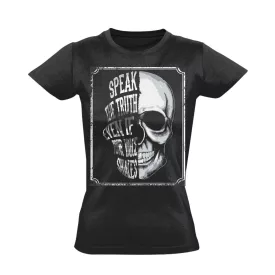 Koponyás "igazság" női póló (fekete)