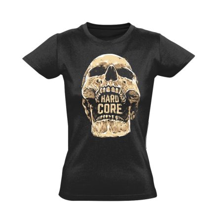 Koponyás "hardcore" női póló (fekete)