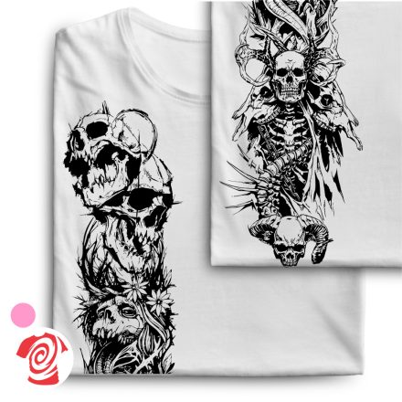 Oldalcsontok koponyás női póló (fehér)