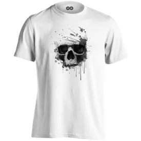Koponyás "akvarell" férfi póló (fehér)