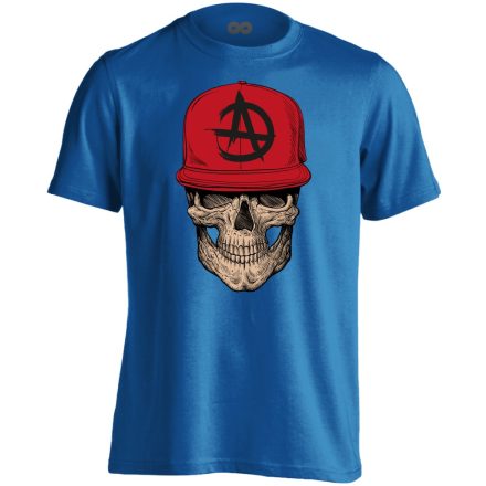 Koponyás "anarchy" férfi póló (kék)