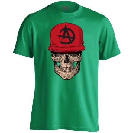 Koponyás "anarchy" férfi póló (zöld)