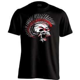 Koponyás "punk" férfi póló (fekete)