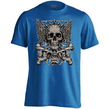 Koponyás "okkult" férfi póló (kék)