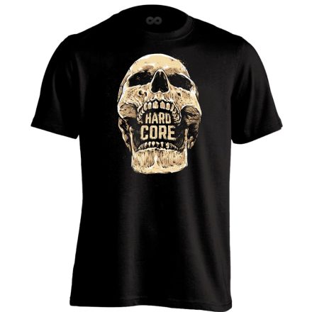 Koponyás "hardcore" férfi póló (fekete)