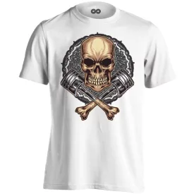 Koponyás "dugattyú" férfi póló (fehér)