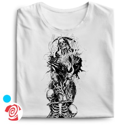 A végzet hírnöke koponyás férfi póló (fehér)