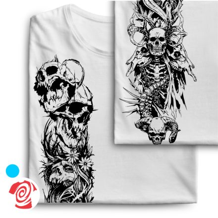 Oldalcsontok koponyás férfi póló (fehér)