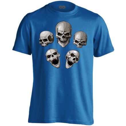 Koponyás "ötös" férfi póló (kék)