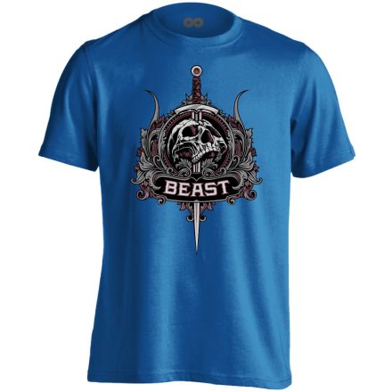 Koponyás "bestia" férfi póló (kék)