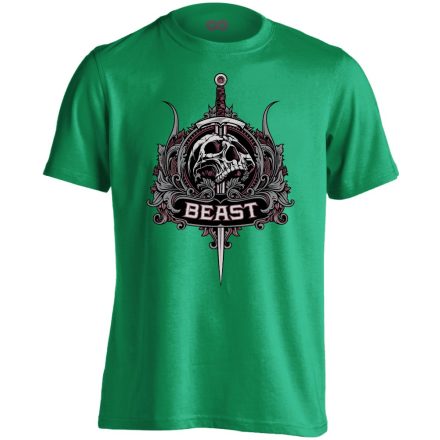 Koponyás "bestia" férfi póló (zöld)