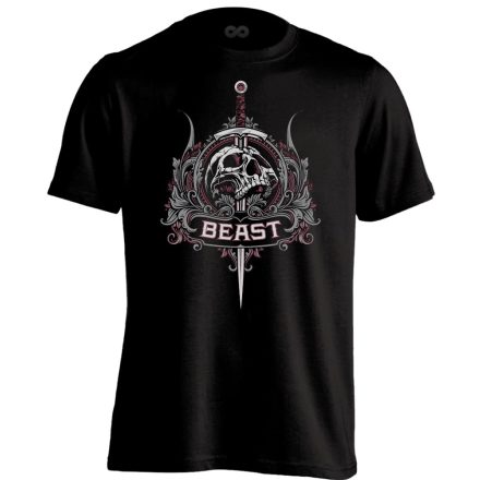 Koponyás "bestia" férfi póló (fekete)