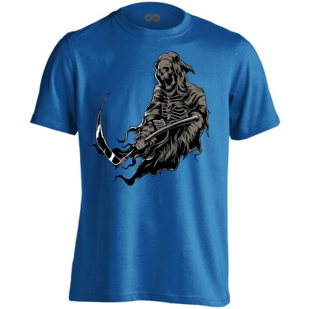 Koponyás "kaszás" férfi póló (kék)