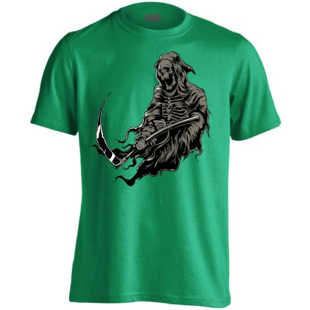 Koponyás "kaszás" férfi póló (zöld)