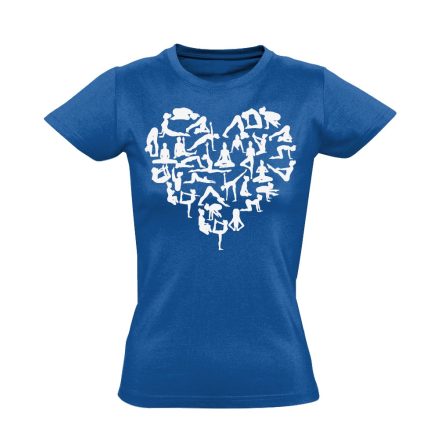 Jóga "szívalakok" női póló ezoterikus (kék)