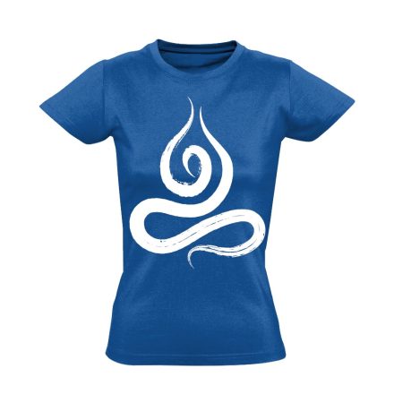 Jóga "ecset" női póló ezoterikus (kék)