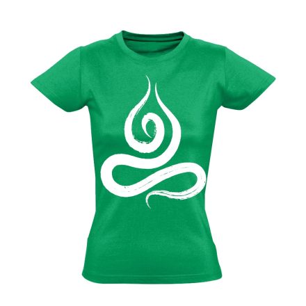 Jóga "ecset" női póló ezoterikus (zöld)