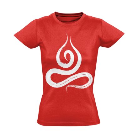 Jóga "ecset" női póló ezoterikus (piros)