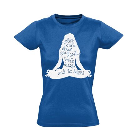 Jóga "jótanácsok" női póló ezoterikus (kék)