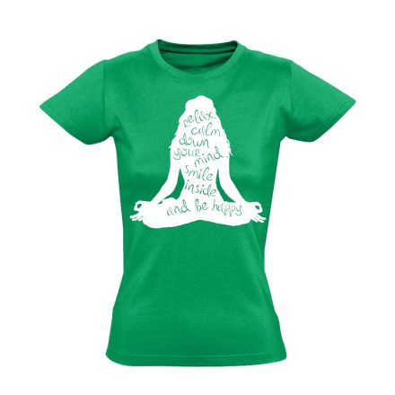 Jóga "jótanácsok" női póló ezoterikus (zöld)
