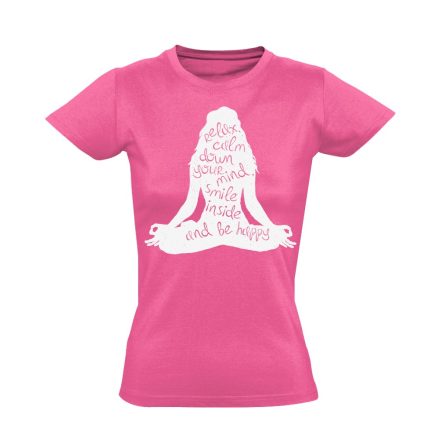 Jóga "jótanácsok" női póló ezoterikus (rózsaszín)