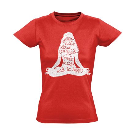 Jóga "jótanácsok" női póló ezoterikus (piros)