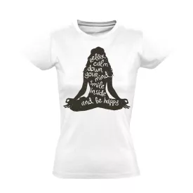   Jóga "jótanácsok" női póló ezoterikus (fehér)