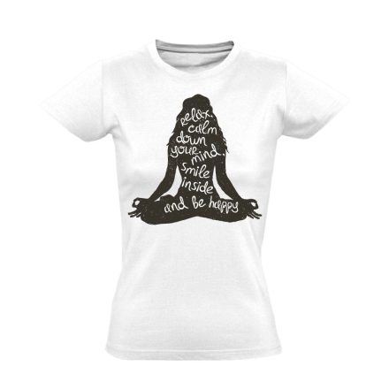 Jóga "jótanácsok" női póló ezoterikus (fehér)