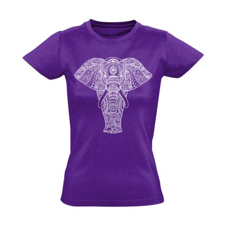 Elefánt "mintás" női póló ezoterikus (lila)