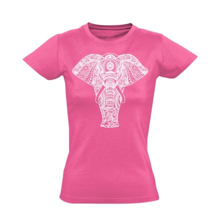 Elefánt "mintás" női póló ezoterikus (rózsaszín)